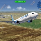 United Boeing 739 takes off+new flight information