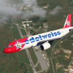 Edelweiss Air turning right over Skopje Airport